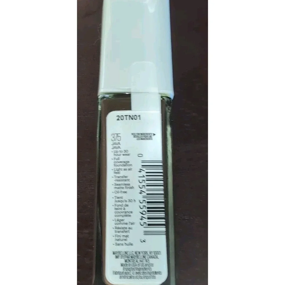 MAYBELLINE stay Up To 30 HR Foundation Full Coverage 375 Java 10 Oz